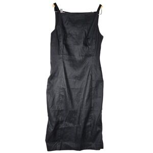 J. Crew Black High-neck sheath dress in‎ stretch linen blend 8 NWT